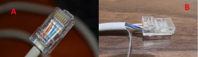 Распиновка интернет кабеля rj-45 на 4 и 8 проводов