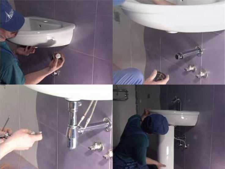 Как установить раковину с тумбой в ванной