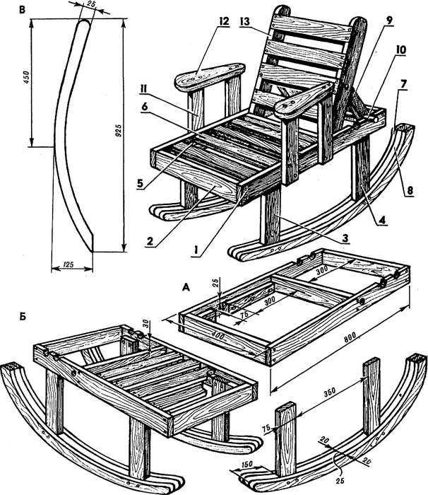 Кресло-качалка из фанеры своими руками - инструкция и чертежи