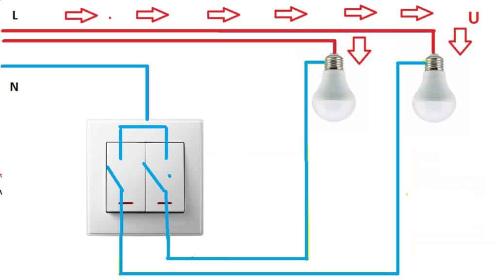Схема подключения двухклавишного выключателя: как правильно установить и подключить двойной выключатель света, как соединить провода (схема расключения)