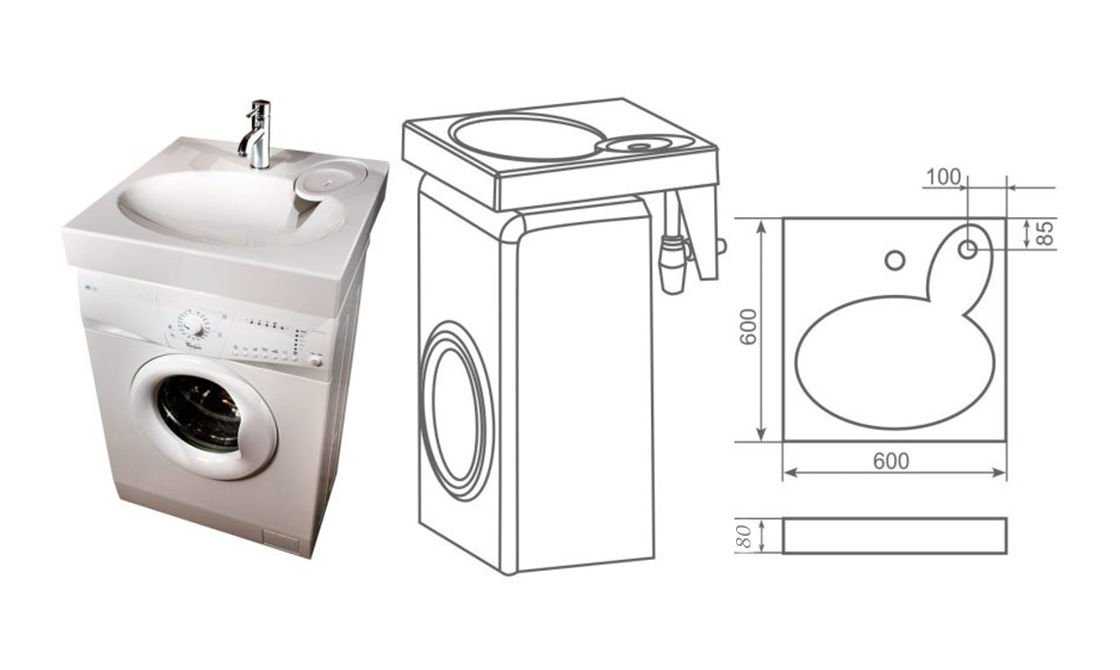 Раковина над стиральной машиной: особенности проектирования + монтажные нюансы