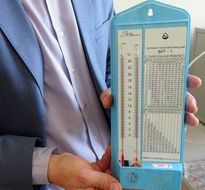 Термометр для измерения влажности воздуха гигрометром
