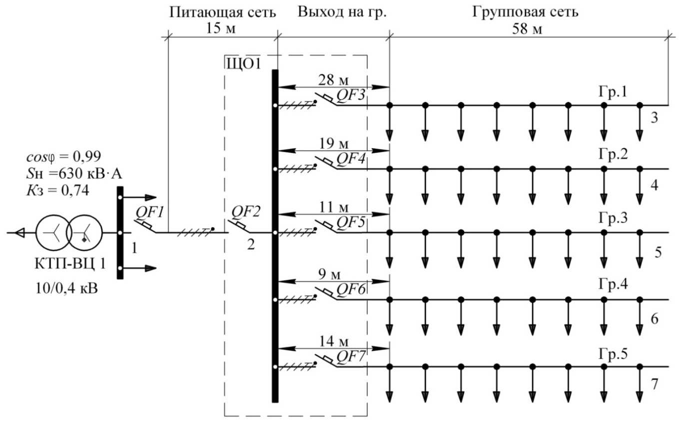 Схемы осветительных сетей