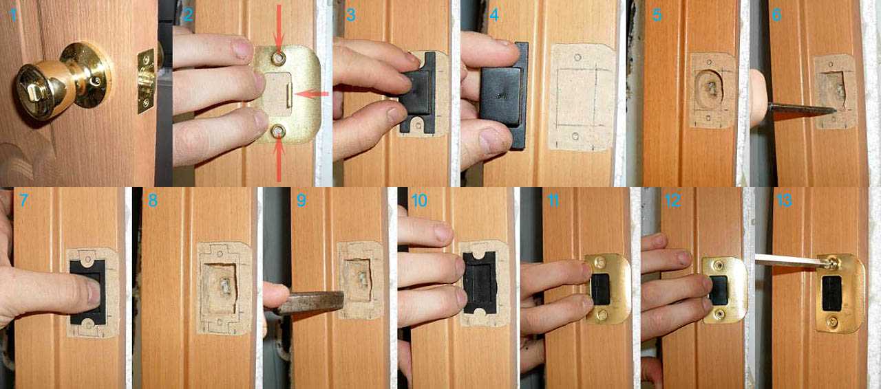 Как установить в межкомнатную дверь защелку: инструкции по установке